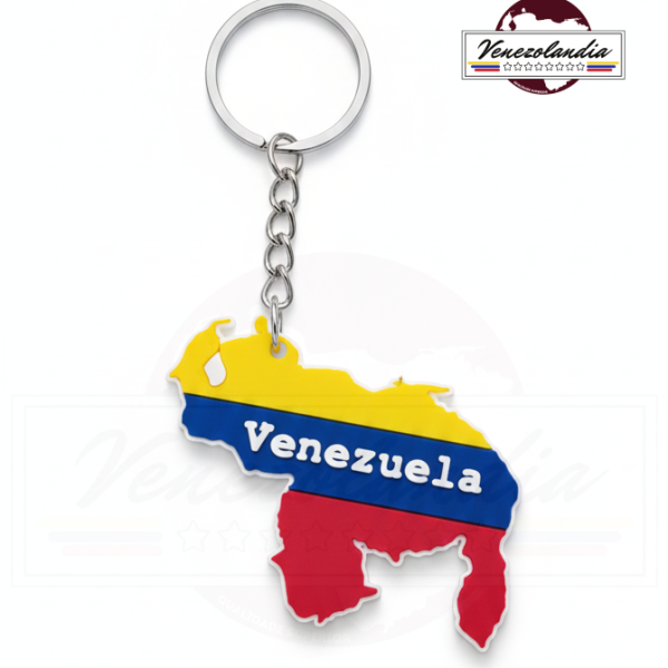 Chaveiro Mapa da Venezuela com Letras em Alto Relevo - 5cm Premium
