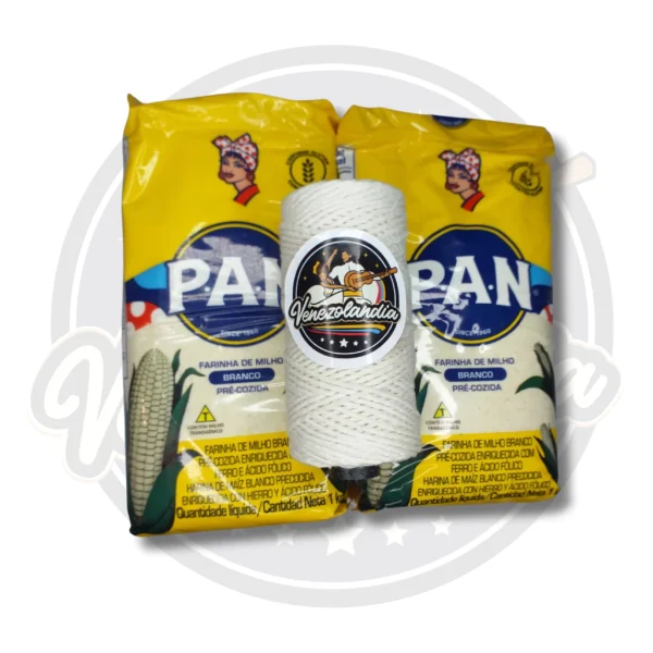 Kit: 2 Harina P.A.N, Farinha de milho venezuelana 1 Hilo pabilo 101Mtr